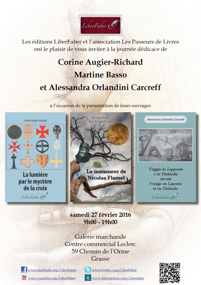 Image : Journée dédicaces de Corine Augier-Richard, Martine Basso et Alessandra Orlandini Carcreff à Grasse