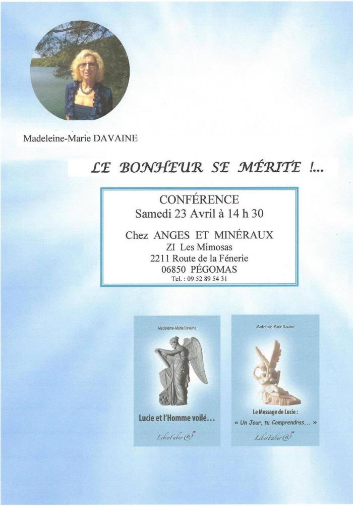 Image : Conférence de Madeleine-Marie Davaine - Pégomas